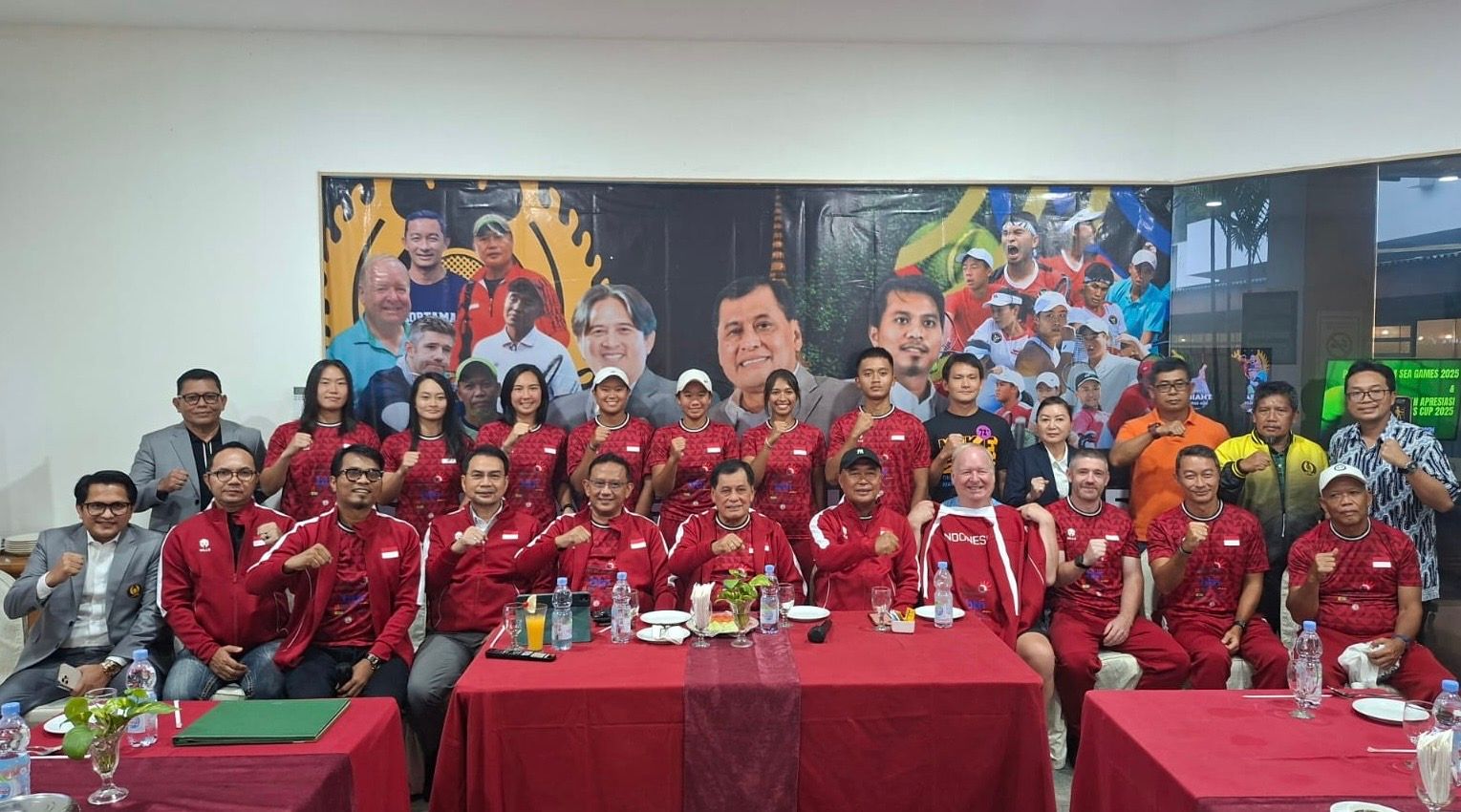 PP Pelti resmi melepas Timnas tenis Indonesia ke SEA Games 2025 Thailand di Jakarta pada 3 Desember 2025. (Dok. PP Pelti)