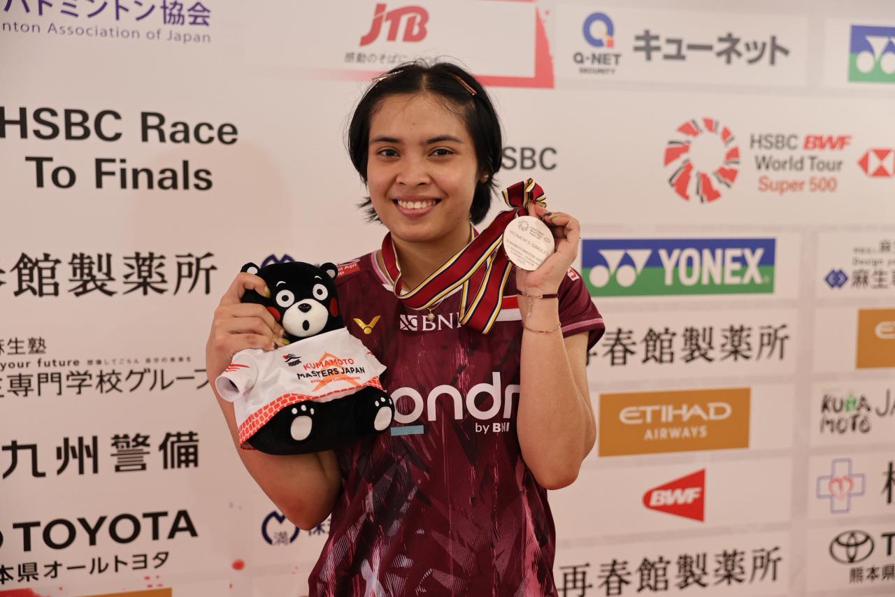 Gregoria Mariska Tunjung menjadi runner-up di Kumamoto Masters 2025 (PBSI)