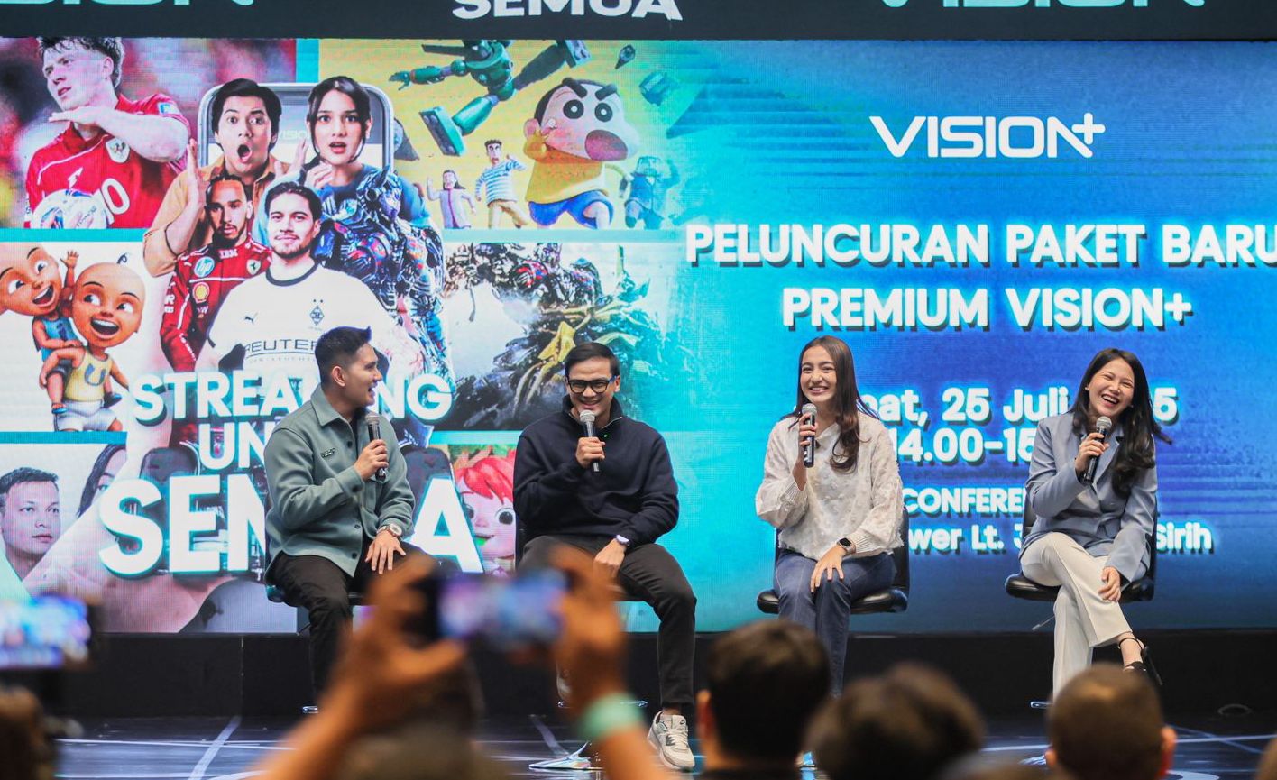Peluncuran paket baru premium Vision+, termasuk untuk streaming tayangan olahraga secara langsung dan eksklusif di Jakarta, Juli 2025. (Dok. Istimewa)
