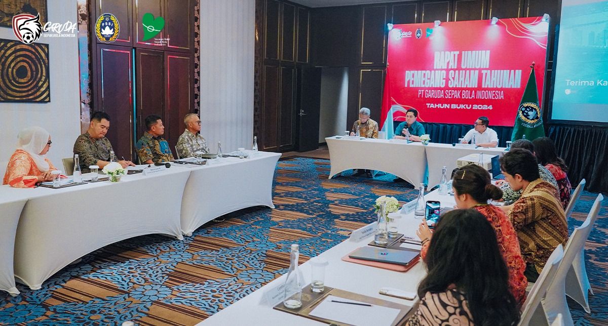 Rapat Umum Pemegang Saham (RUPS) tahunan PT Garuda Sepak Bola Indonesia (GSI) di Jakarta pada 6 Agustus 2025. (Media PSSI)