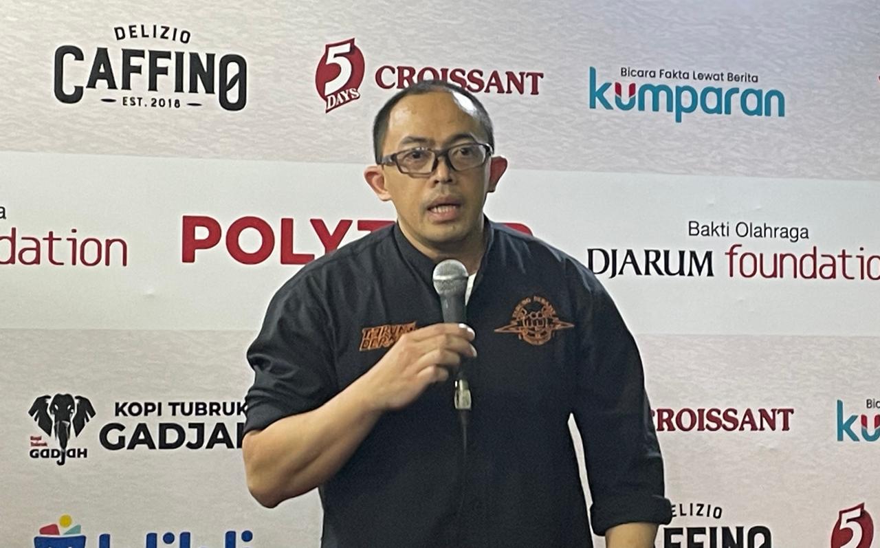 Dewan Perguruan PB Kodrat, Badai Meganagara Dradjat, pada PON Bela Diri 2025 di Djarum Arena, Kudus, 13 Oktober 2025. (Istimewa)