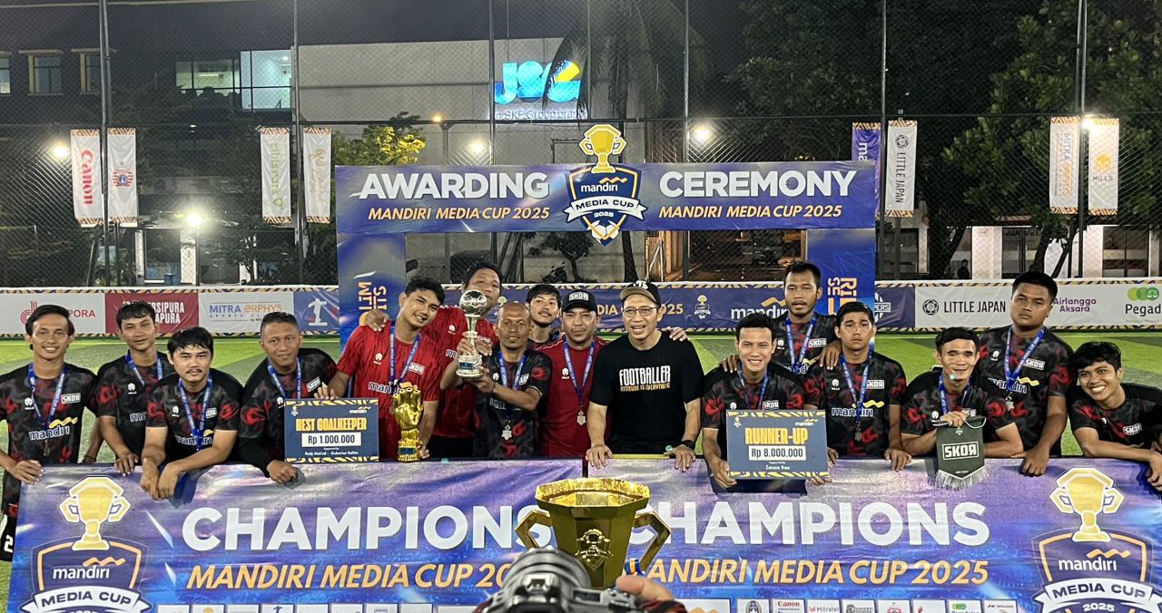 Tim Skor Indonesia menjadi runner-up Mandiri Media Cup 2025 di Pendekar Goozone Cibis Park, Jakarta, pada 30 Oktober 2025. (Skor.id)