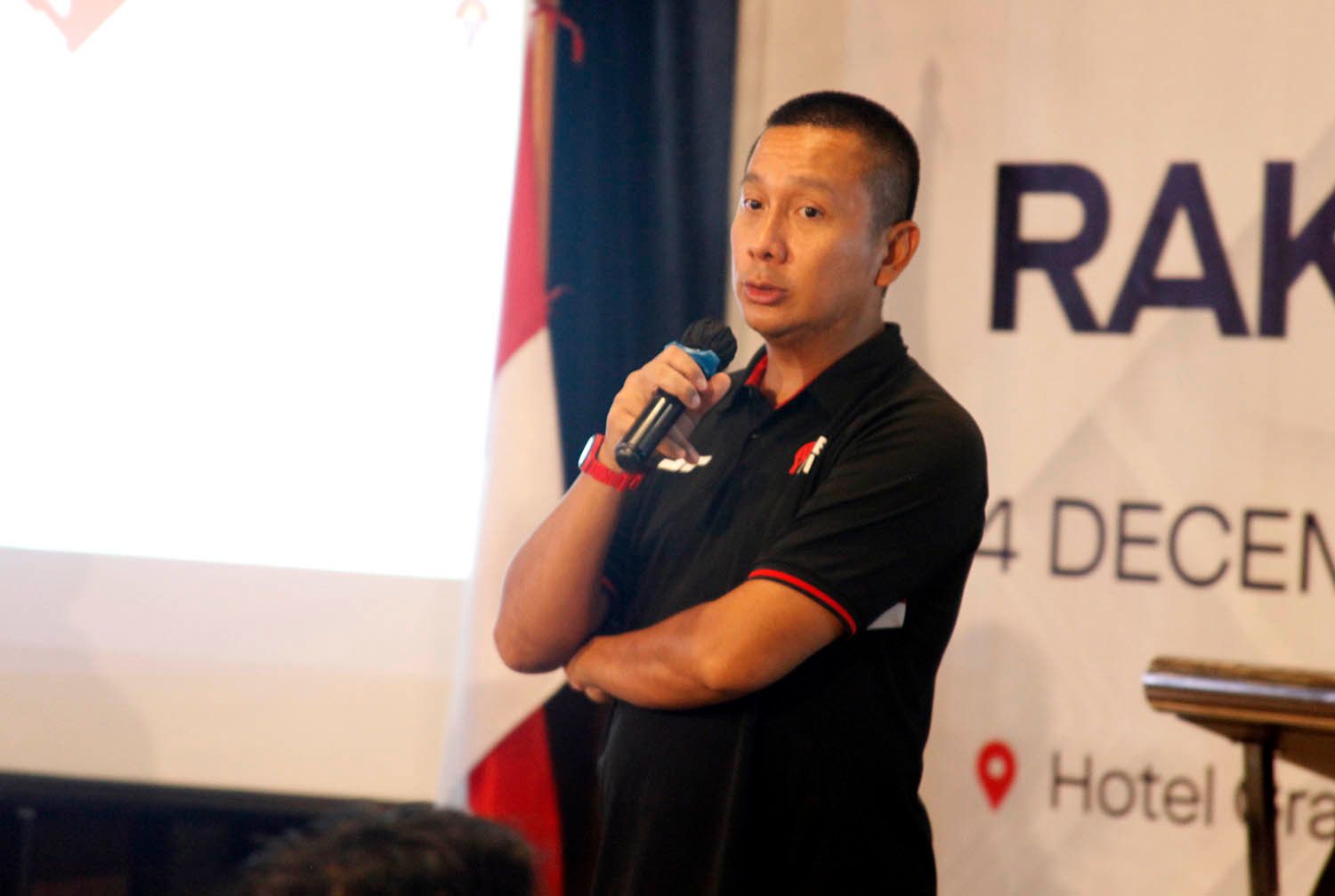 Ketua Umum PBPI, Galih Dimuntur Kartasasmita, dalam Rakernas PBPI 2025 di Jakarta pada 4 Desember 2025. (Media PBPI)