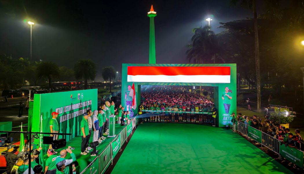 Start Milo Activ Indonesia Race 2025 Jakarta International 10K di Monas, Jakarta, pada 7 Desember 2025. (Dok. Milo Active Indonesia Race 2025)